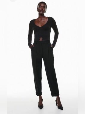 Aritzia Wilfred Dashwood Crepe High-Waisted Pleated Pants Size 10